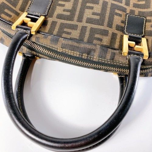 Auth Used EX+ FENDI Zucca 2way Handbag Canvas Leather Brown Condition - Picture 17 of 24