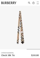 Burberry Check Silk Tie