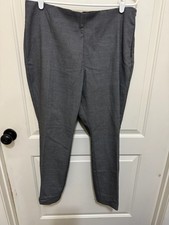 Nine West Side Zip Skinny Career Pants Comfort Waist Size 14S Black White Check
