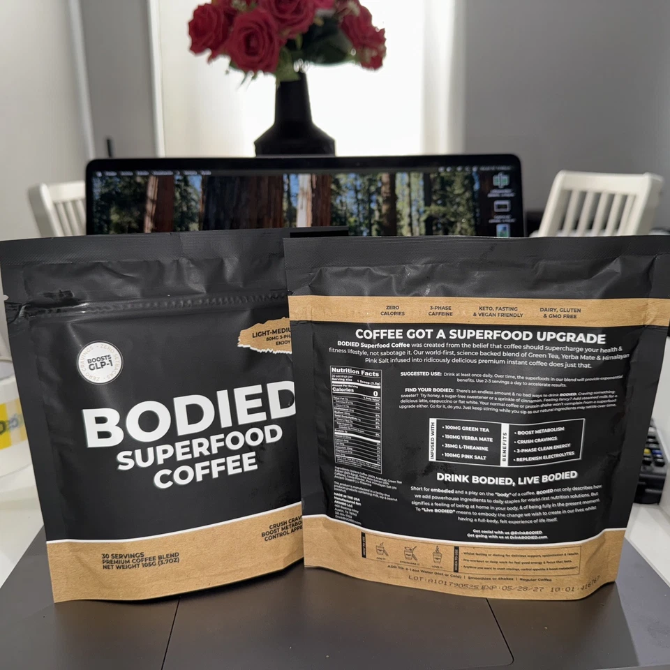 BODIED Superalimento Café Ligero Medio Tostado 80 Mg Control Trifásico del Apetito (paquete de 2 Foto 2 de 3