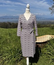 NWT Diane Von Furstenburg Moroccan Floral Elderberry Julian Two Wrap Dress 8