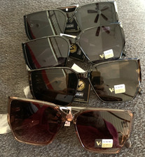 Women's Sunglasses Oversized Square Frame Textured Diamond Pattern set of 4