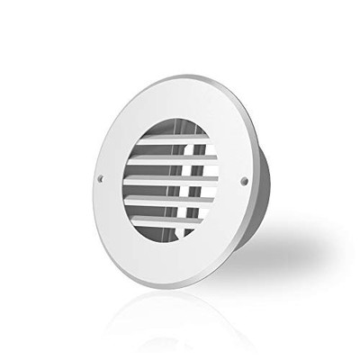  Wall-Mount Duct Grille Vent for 4-Inch Ducting, White Metal, Heating 4''