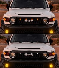Toyota Fj Cruiser Raptor Smoked Amber Or White Led Front Lights For Oem Grill Toyota Fj Cruiser Raptor Smoked Amber Or White Led Front Lights For Oem Grill