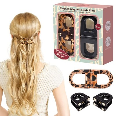 Magnetic Hair Clips Set - 2-Pack Non-Slip Strong Hold Styling