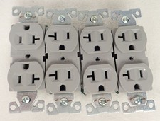 20 Amp Pro Grade Commercial Duplex Outlet, Gray Lot of 4 by Leviton NMB