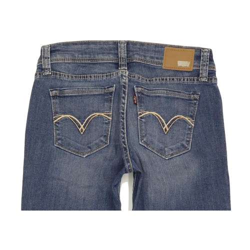 Pantalones de mezclilla ajustados elásticos azules ajustados Levi's Demi Curve para mujer W26 L31 (77993) - Imagen 4 de 5