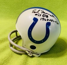 Earl Morrall #15 QB 1968 NFL-MVP Baltimore Colts Personally Signed Mini Helmet