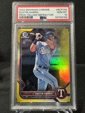 Dustin Harris Prospects Yellow /75 PSA 10 Gem Mint  POP 1 2022 Bowman Chrome