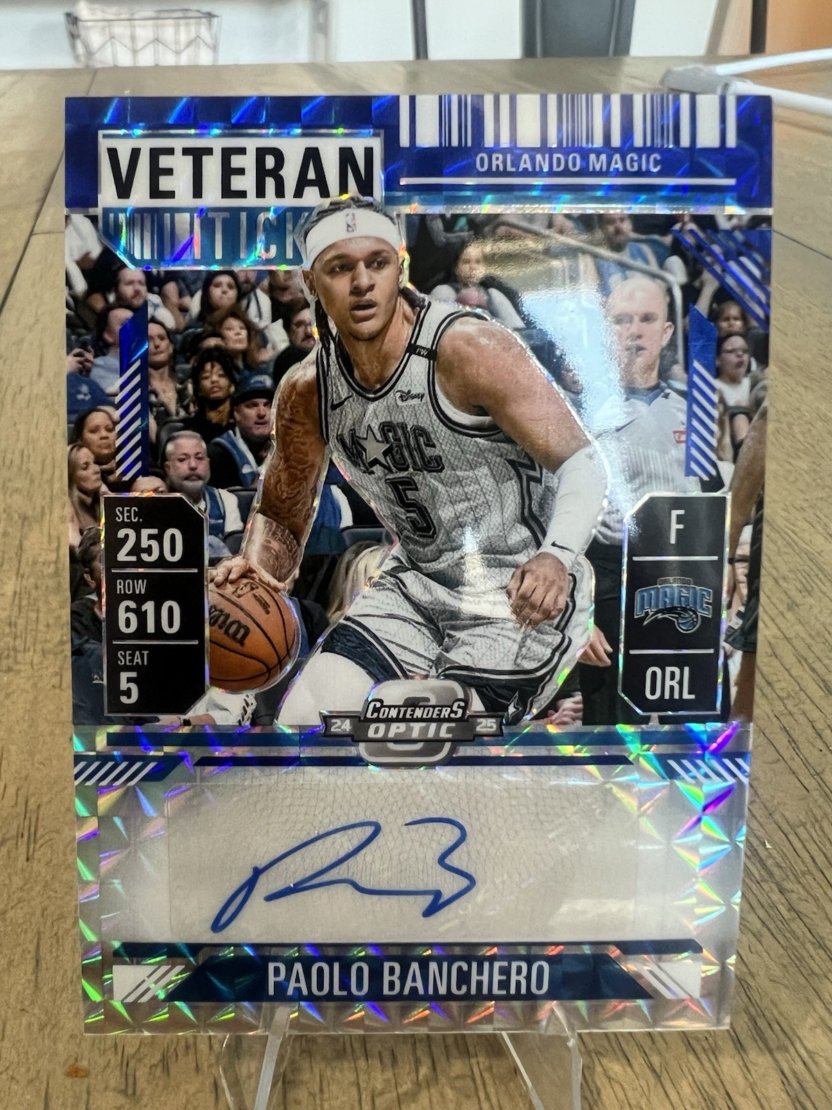 2024‑25 Panini Contenders Optic Veteran Ticket Prizm Paolo Banchero /35 AUTO