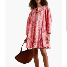 Ulla Johnson Leika Ruffled Tiered Floral-print Cotton-poplin Mini Dress size 6