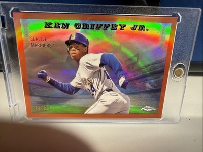 2025 TOPPS CHROME PLATINUM 1955 RAILS SAILS ORANGE /25 KEN GRIFFEY JR. Refractor