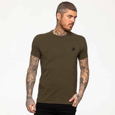 Herren Muskel Slim Fit Stretch T-Shirt Gym Kurzarm Oberteil Rundhals Tee S - XL