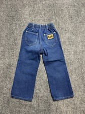 Vintage Lee Jeans Toddler 4T Elastic Waist 80s 90s Made In USA Pocket Patch
