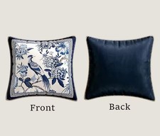 Luxury Velvet Pillow Cover, 44x44 cm/17,5x17,5 inch, Chinoserie motive