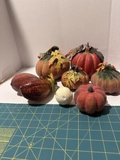 Fall D cor Lot of 8 Artificial Pumpkins 3  To 5  Variety