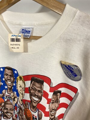 Vintage 1992 Salem Caricature Dream Team Olympic TShirt Deadstock