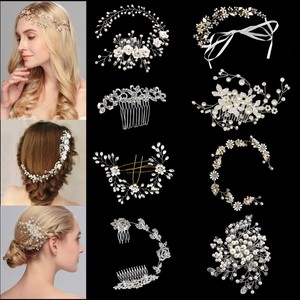 Bridal Wedding Hair Comb Crystal Diamante Flower Pearl Hair Clip