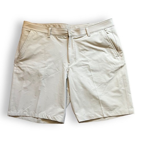 Under Armour Mens Performance Stretch Golf Shorts 40 Beige/Khaki Tech Flat Front
