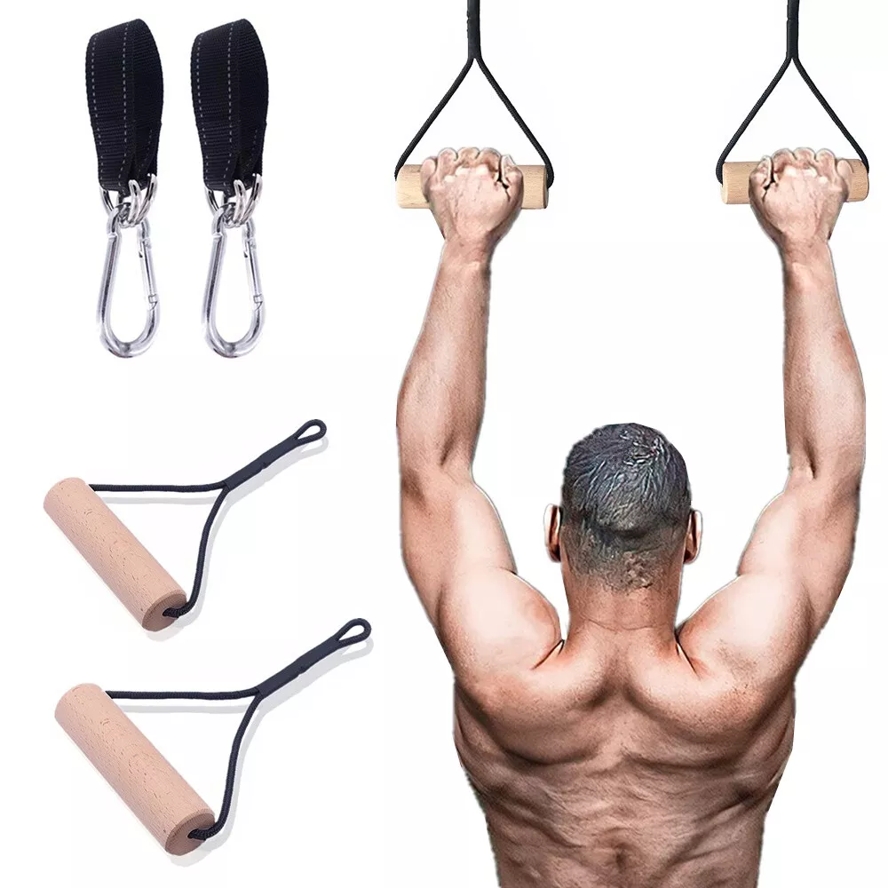 Wooden Pull Up Pinch Grips Climbing Hold Grips Gym Handles Strength Training