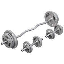 GORILLA SPORTS® Hantelset 70kg Curlstange 30mm Gewichte Langhantel Kurzhanteln