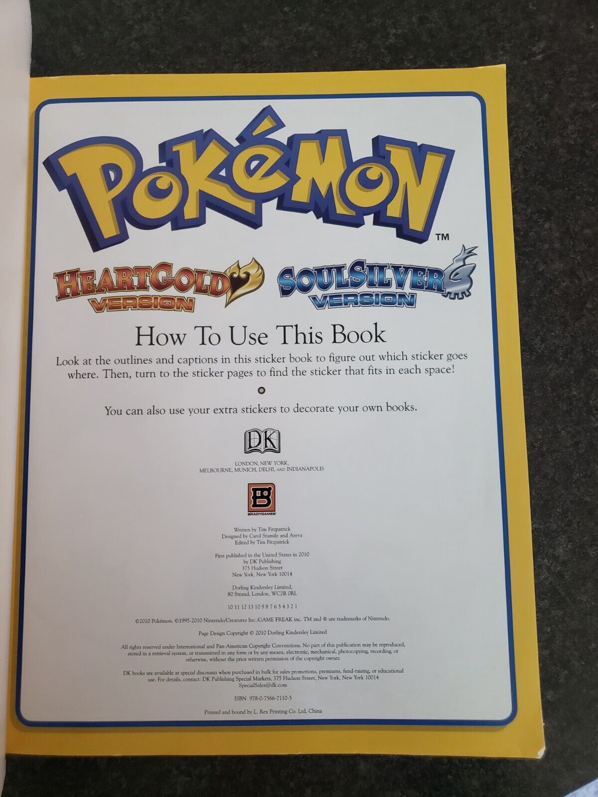 Pokemon HeartGold & SoulSilver Ultimate Sticker Book - BradyGames