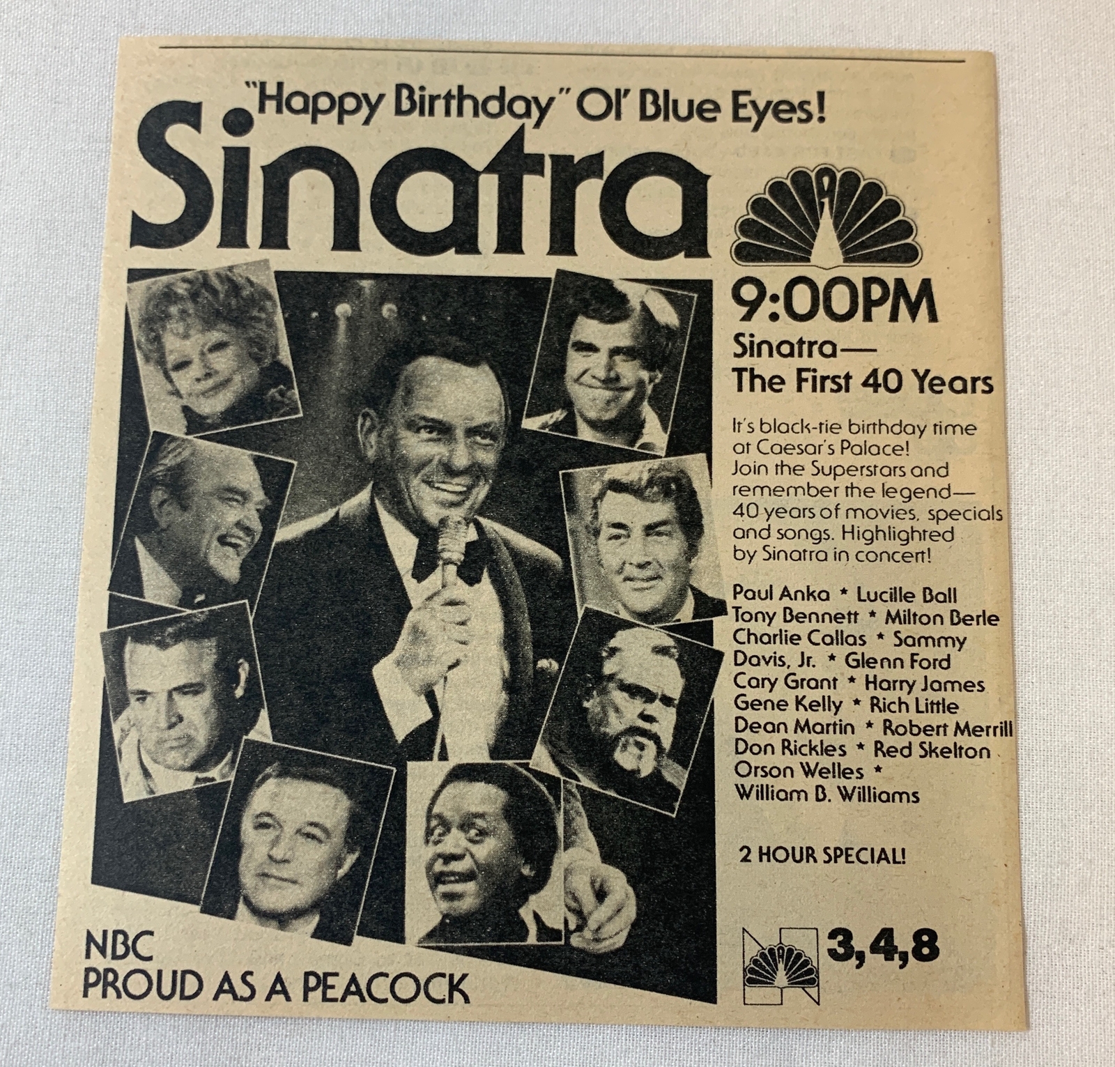 1979 NBC Frank Sinatra special The First 40 Years vintage TV ad  