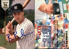 Brian Buchanan Signed 1994 Stadium Club Draft Picks #18 Card New York Yankees AU