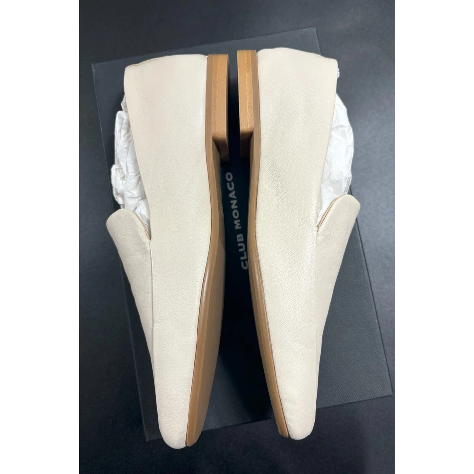Mocassim de couro Club Monaco novo na caixa Sofii tamanho osso UE 37 / EUA 7 MSRP $179 - Imagem 3 de 4