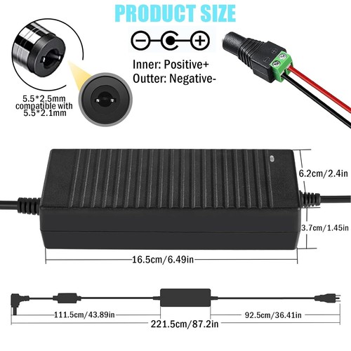 24V 8A Power Supply Adapter AC 100-240V to DC 24 Volt 8 Amp 192W Power Conver... - Picture 2 of 11
