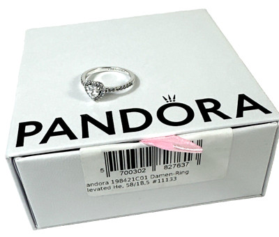 PANDORA Schmuck Damen Ring Gr.58  18,5mm 925 Silber Elevated Heart 198421C01 NEU
