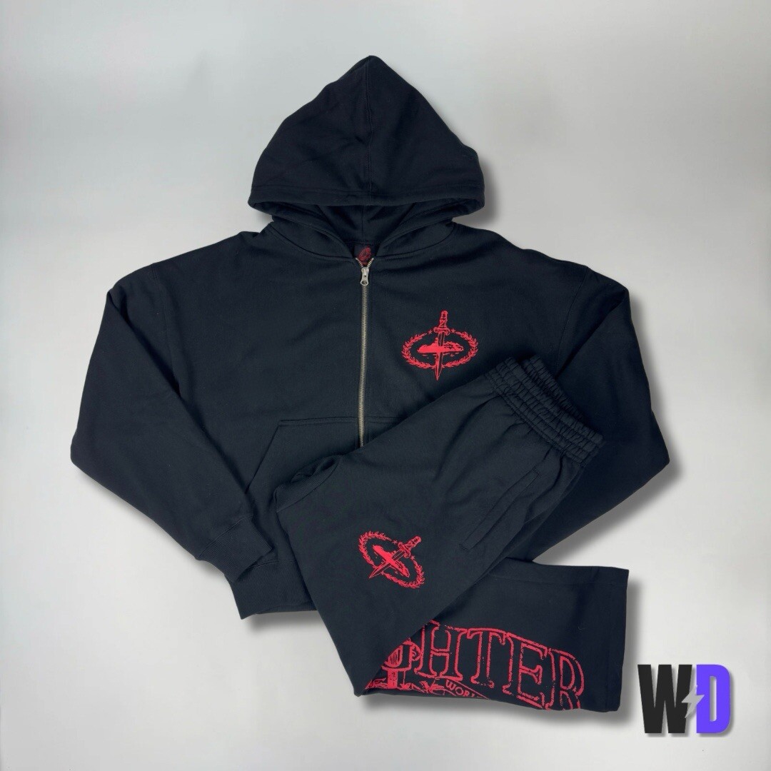 Corteiz Superior Royale Black Tracksuit(Full Set) Size Medium