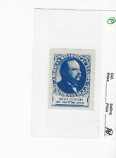 VINTAGE-POSTER STAMP-GROVER CLEVELAND-AMERICAN HISTORICAL STAMPS