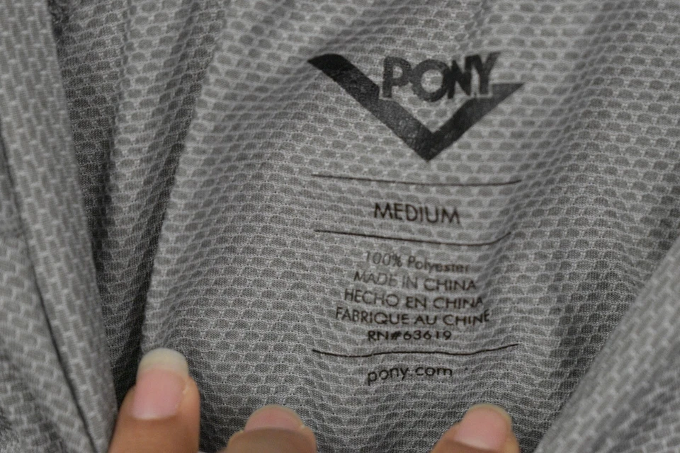 Camisa Atlética Pony Gris Mediana Ligera Manga Corta Bolsillo Trasero Senderismo Para Hombres Foto 3 de 4