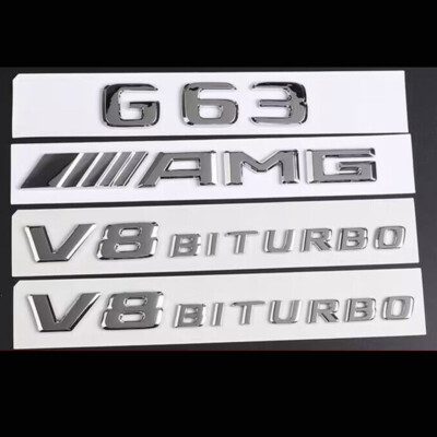 G63 AMG V8BITURBO Rear Star Emblem Chrome Badge Combo Set for Mercedes W463/W464