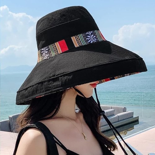 Women's Sun Hats Summer Beach UV Protection UPF Packable Wide Brim Chin Strap... - Picture 22 of 31