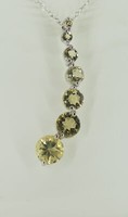 Edler 4,65 Carat Citrin AnhäNger 925 Silber Collier Kette Zitrintop Edelstein