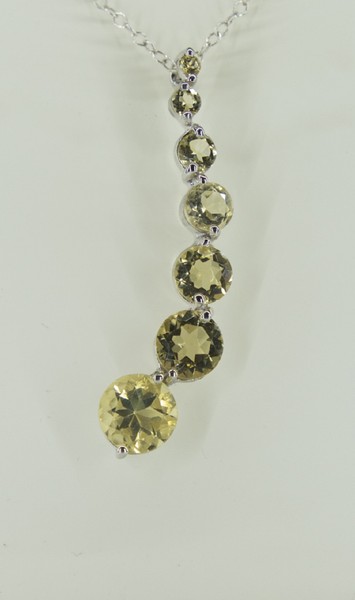 Edler 4,65 Carat Citrin AnhäNger 925 Silber Collier Kette Zitrintop Edelstein-image
