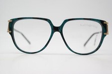 Vintage Glasses Karl Lagerfeld 121 Blue Black Gold Oval Frame