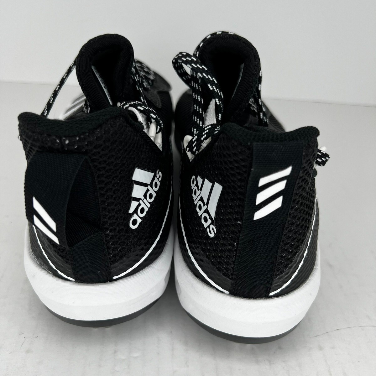 Adidas Mens G28249 White Black Three Stripes Icon V Size 14 Baseball Cleat Shoes Adidas Icon V Boost Three Strike Baseball Metal Cleats 13  main image 2
