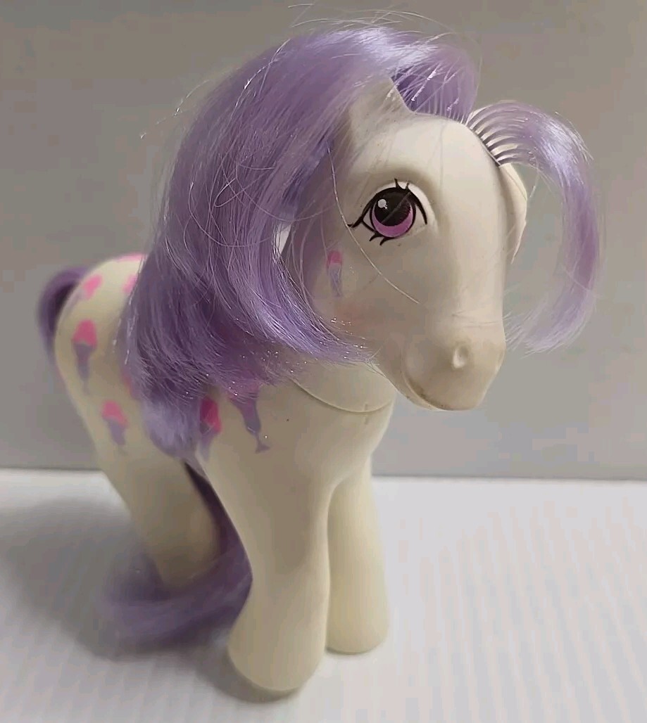 Vintage 1987 G1 My Little Pony Terra Playset Ponies "SCOOPS"?con cappello Hong Kong