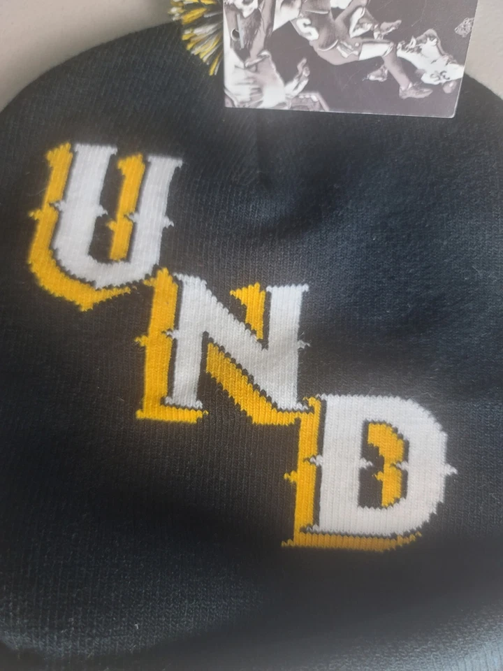 Undefeated Beanie Pom Hat Black Gold & White NWT UNDFTD UND - Image 2 of 4