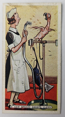 tobacco sweeps 1936 Ardath Proverbs Tobacco Card #5 A New Broom Sweeps Clean