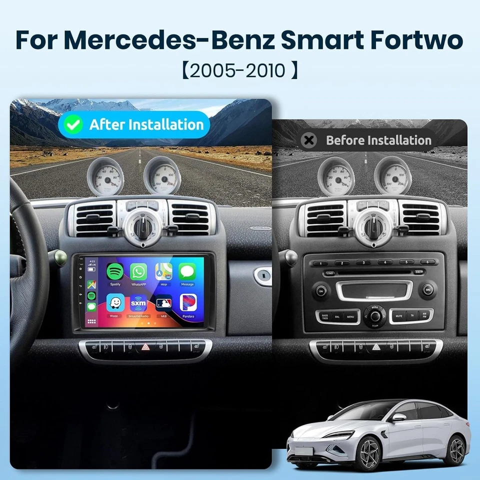 Für Smart Fortwo 451 Apple Carplay WIFI RDS SWC NAVI BT Android 13 Autoradio GPS - Bild 4 von 4