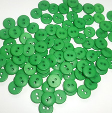 LOT OF 100 GREEN COLOR 2 HOLE 1/2 INCH BUTTONS