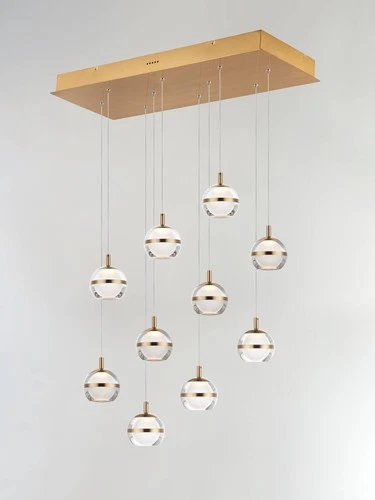 ET2 Swank 31 1/4"W Aged Brass 10-Light LED Island Pendant - Picture 4 of 4