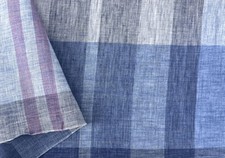 100 Linen Fabric Checks Plaids, Lightweight, Soft Pre-Washed 51-52...