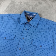 Panhandle Shirt Mens Large Blue Geometric Western Snap Cowboy Rancher Rockabilly