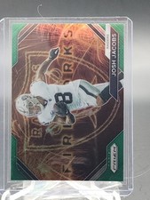 JOSH JACOBS 2023 PRIZM FIREWORKS GREEN #F-17 LAS VEGAS RAIDERS FOOTBALL Q5939