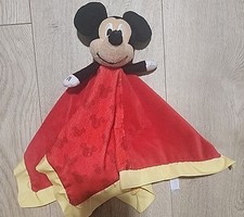 Disney Baby Mickey Mouse Red Yellow Lovey Security Blanket Crinkle Ears 14"